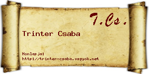 Trinter Csaba névjegykártya