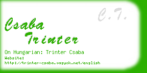 csaba trinter business card